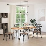 vidaXL Table à manger 220x100x74 cm bois de chêne massif ovale