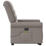 vidaXL Fauteuil inclinable de massage Taupe Tissu
