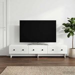vidaXL Meuble TV Blanc 147 x 34 5 x 30 cm Bois d'ingénierie