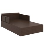 vidaXL Chaise longue avec coussins marron 182x118x63 cm résine tressée