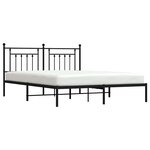vidaXL Cadre de lit métal sans matelas avec tête de lit noir 183x213cm