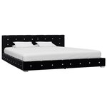 vidaXL Lit avec matelas à mémoire de forme Noir Velours 180 x 200 cm