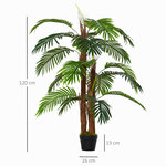 Palmier artificiel hauteur 1 2 m arbre artificiel tronc branches lichen feuilles grand réalisme pot inclus