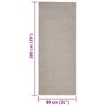 vidaXL Tapis Sisal naturel 80x200 cm Sableux