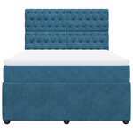 vidaXL Sommier à lattes de lit et matelas Bleu foncé 160x200cm Velours