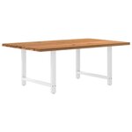vidaXL Table à manger marron clair bois de chêne massif rectangulaire