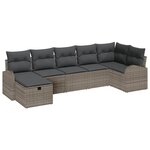vidaXL Ensemble de canapé de jardin 7 Pièces Gris 289 x 124 x 85 cm