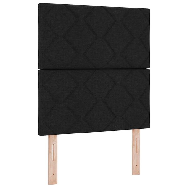 vidaXL Lit avec box spring et matelas noir 80x200 cm en tissu