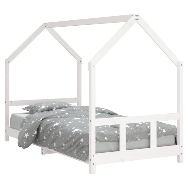 vidaXL Cadre de lit pour enfants blanc 90x200 cm bois de pin massif