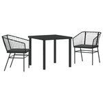 vidaXL Set de 2 Noir et gris foncé Rattan PE  Acier revêtu de poudre