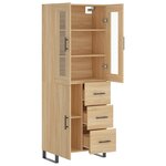 vidaXL Buffet haut Chêne sonoma 69 5x34x180 cm Bois d'ingénierie