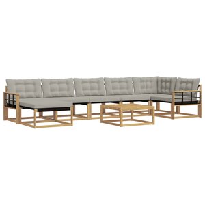 vidaXL Ensemble de canapés d'extérieur 8 Pièces Blanc et gris clair
