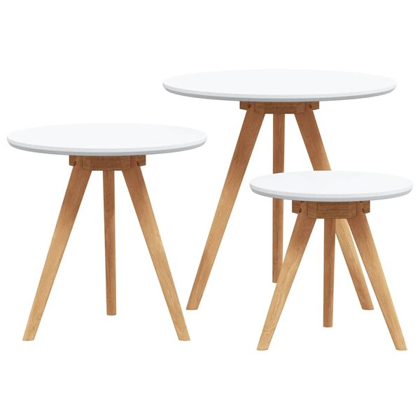 vidaXL Table basse 3 pc Marron 50 x 50 x 46 cm Bois de noyer massif