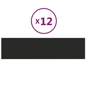 vidaXL Panneaux muraux 12 Pièces Noir 60x15 cm Tissu 1 08 m²