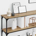 vidaXL Table console avec étagère chêne artisanal 200 x 29 x 75 cm
