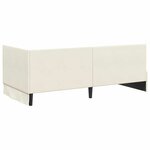 vidaXL Cadre de lit d'angle avec tête de lit Crème 90 x 190 cm Velours