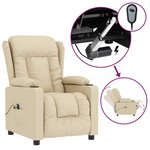 vidaXL Fauteuil inclinable électrique Crème Tissu