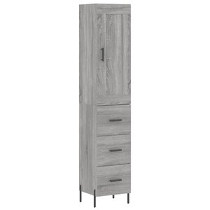 vidaXL Buffet haut Sonoma gris 34 5x34x180 cm Bois d'ingénierie