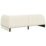 vidaXL Cadre de lit d'angle Crème 90 cm x 200 cm tissu