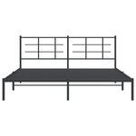 vidaXL Cadre de lit métal sans matelas avec tête de lit noir 183x213cm