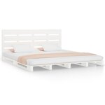 vidaXL Cadre de lit blanc 120x200 cm bois de pin massif