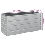 vidaXL Lit surélevé de jardin 100x40x45 cm Acier galvanisé Argenté