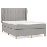 vidaXL Sommier à lattes de lit avec matelas Gris clair 140x200cm Tissu