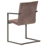 vidaXL Chaises à manger cantilever lot de 2 marron cuir véritable