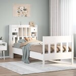 vidaXL Cadre de lit sans matelas blanc 90x190 cm bois de pin massif