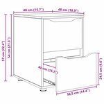 vidaXL Armoire de rangement Chêne artisanal 40 x 48 x 57 cm