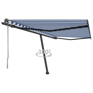 vidaXL Auvent automatique sur pied 400x350 cm Bleu/Blanc