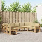 vidaXL Ensemble de canapés d'extérieur 9 Pièces Blanc et Beige