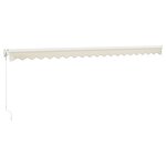 vidaXL Auvent rétractable crème 5x3 m tissu et aluminium