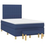 vidaXL Sommier à lattes de lit avec matelas bleu 120x190 cm tissu