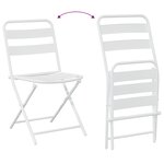 vidaXL Ensemble Bistro pliant 3 pièces Blanc Acier
