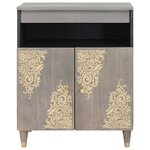 vidaXL Buffet Gris et or 60 x 33 x 75 cm Bois de mangue massif