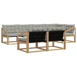 vidaXL Ensemble de canapés d'extérieur 7 Pièces Blanc et gris clair