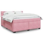 vidaXL Sommier à lattes de lit avec matelas Rose 180x200 cm Velours
