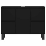 vidaXL Armoire de salle de bain noir 80x33x60 cm bois d'ingénierie