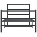 vidaXL Cadre de lit métal sans matelas avec pied de lit noir 107x203cm