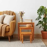 vidaXL Tables d'appoint emboîtables 3 pièces Naturel 60 x 45 x 60 5 cm