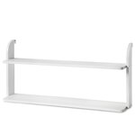 Etagère double suspendue blanche en bois 83cm à fixer à un lit
