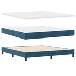 vidaXL Lit Box Spring avec Matelas Bleu Foncé Super King Velours