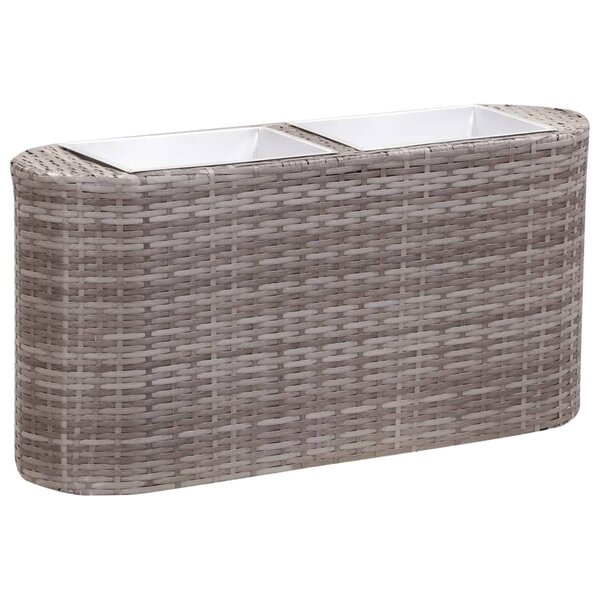 vidaXL Lit surélevé de jardin 80x25x40 cm Résine Tressée Gris
