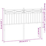vidaXL Tête de lit métal noir 140 cm