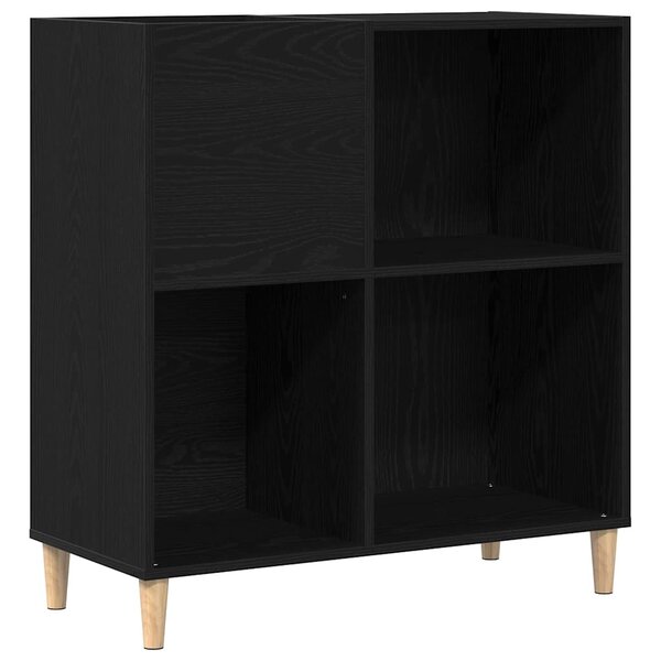 vidaXL Meuble à vinyles Chêne noir 84 5 x 38 x 89 cm Bois d'ingénierie