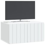 vidaXL Meuble TV mural 59 5 x 41 x 30 cm Blanc Bois d'ingénierie