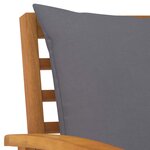 vidaXL Chaises de jardin lot de 2 avec coussin gris foncé Bois acacia