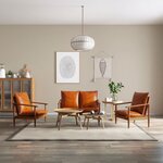 vidaXL Ensemble de canapés 3 Pièces Cuir véritable Bois massif d'acacia