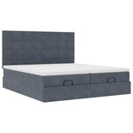 VidaXL Cadre de lit ottoman avec matelas gris foncé 180x200cm velours